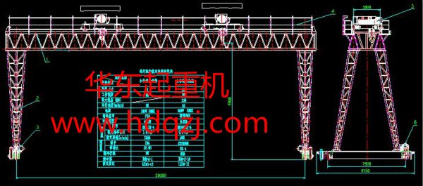 雙小車提梁機(jī)圖紙尺寸