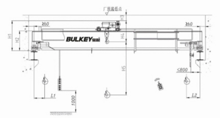 歐式雙梁電動(dòng)葫蘆起重機(jī)外形尺寸結(jié)構(gòu)圖紙