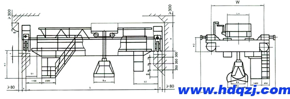 QZ型5噸、10噸、16噸電動(dòng)抓斗橋式起重機(jī)