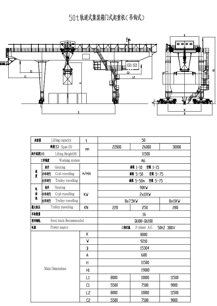 軌道式集裝箱門式起重機