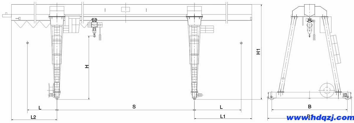 MH型3.2～20t電動葫蘆門式起重機(jī)