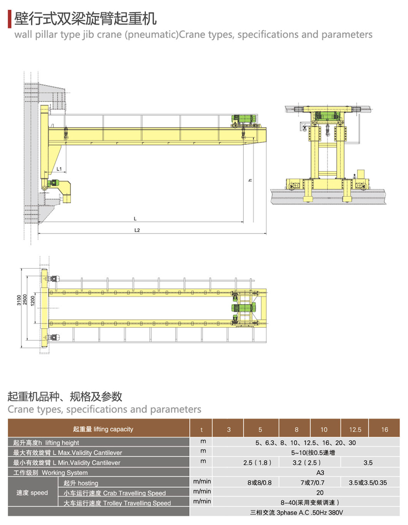 壁行式雙梁旋臂起重機(jī)